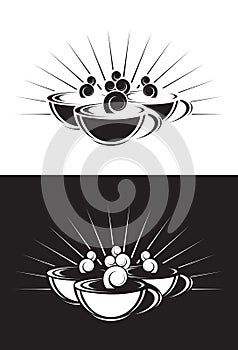 Three Stylised Coffee Cups