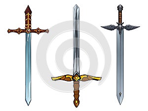 Three swords digital illustration