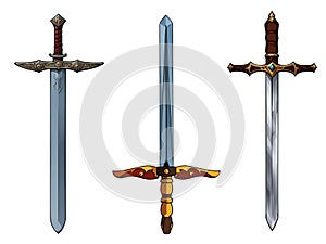 Three swords digital illustration