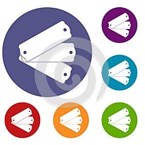 Three tags icons set