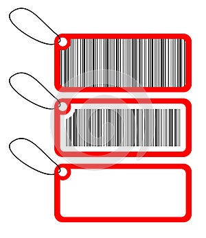 Three tags wit bar-code