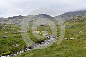 Three tarns col area seen from Lingcove beck