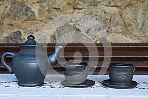 Three tea ceramic containers