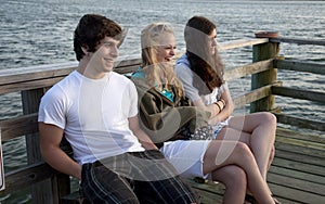 Three Teenagers Laughing