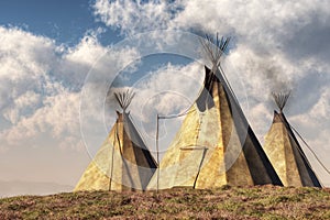 Three teepees