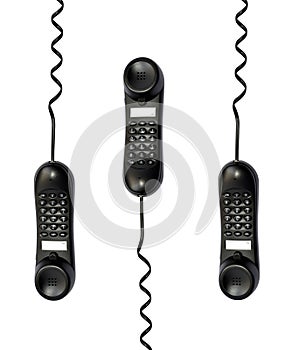 Three telephones