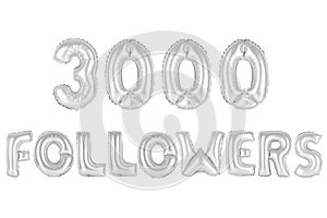 Three thousand followers, chrome grey color