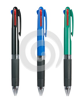Three three-coloured pens