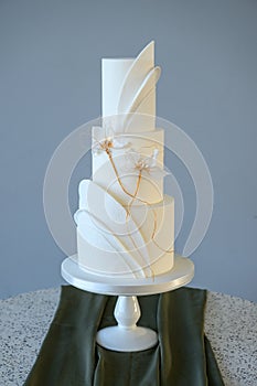 Three tier modern wedding cake