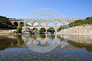 Three-tiered aqueduct Pont du Gard