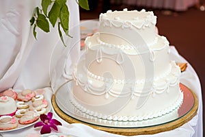 Three tiered wedding cake photo