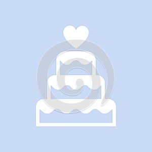 Three-tiered wedding cake graphic illustration