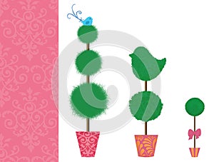 Three Topiaries in a Row