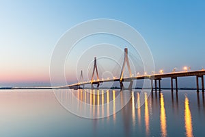 Three towers of cable-stayed bridge