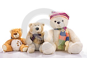 Three toy teddy bears