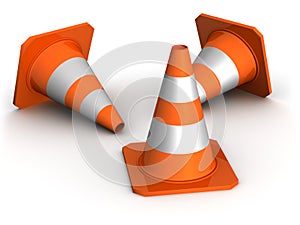 Three traffic cones