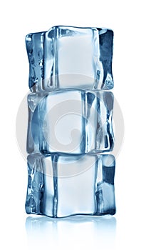 Three transparent ice cube