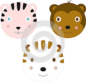 three true friends, cindy bear, claudia tiger and july monkey