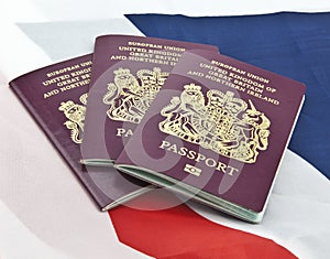 Three United Kingdom passports