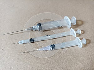 Three used Injections close up