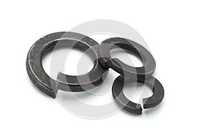 Three used metal washers