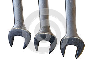 Three Used Wrench Isolated