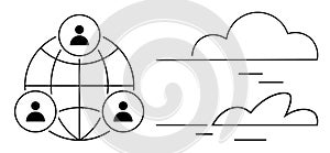 Global Networking Concept with Cloud Technology and Connections