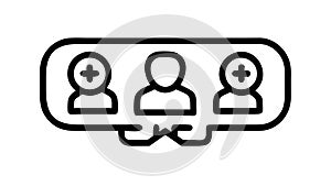 Three User Profiles Group Icon, vector design Generative AI