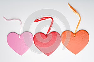 Three Valentine hearts