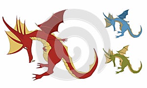 Illustration of a bowing Cute Dragon