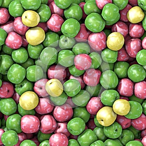 Three varieties of fresh plums