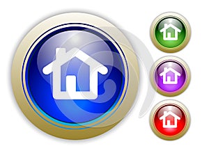 Three Vector Home Button Illustrations