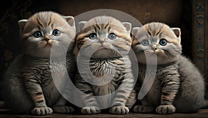 Three Very Fat Scottish Fold Kittens in the House