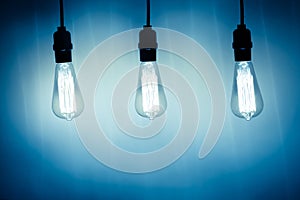 Three vintage bulb lamps