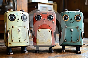 Steampunk Robot Trio