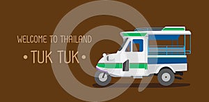 Three wheels car or tuk tuk. Bangkok Thailand - illustration
