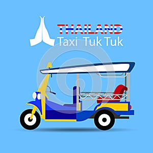 Three wheels car. tuk tuk. thailand - illustration