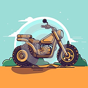 Three wheels motorcycle logo icon template cartoon vector illustration