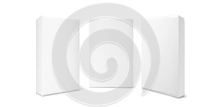 Blank White Product Boxes Set in Multiple Angles Isolated on White Background