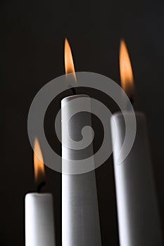 Three white candles