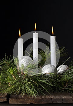 Three White Candles Christmas Ornaments 2