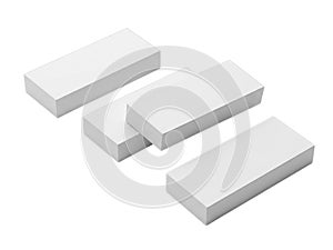 Three white rectangular blocks arranged in a row