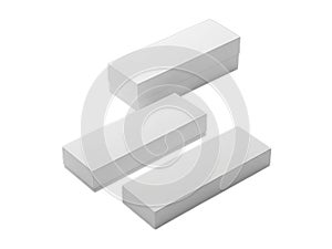 Three white rectangular blocks