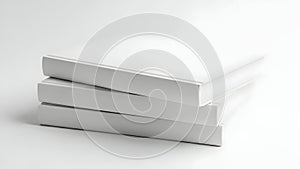 Three white rectangular boxes stacked