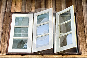 Three white windows