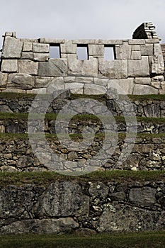 Three Windows Temple Wall  Machu Picchu Peru South America