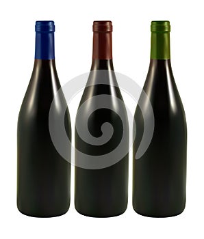 Three wine bottles photo