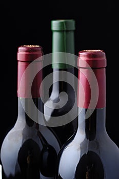 Three Wine bottles