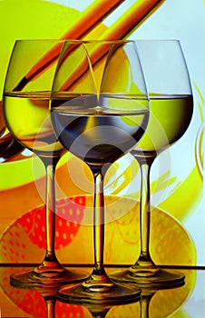 Three wine glasses