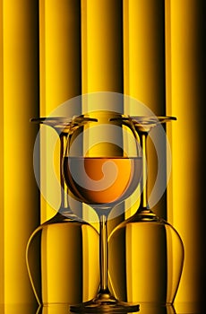 Three wine glasses